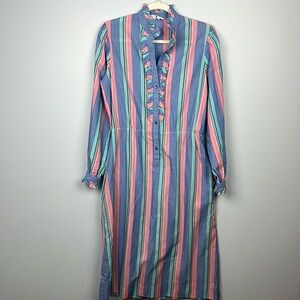 Vintage Tanner striped midi length button top shirt dress